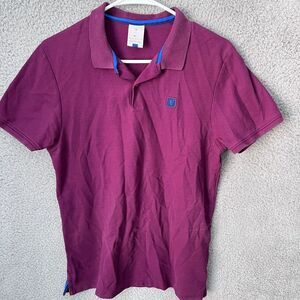 Nike Shirt Mens Medium Purple Roger Federer Short Sleeve Polo Golf Tennis Preppy